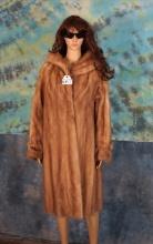 Ladies Long Mink Fur Long Coat Size XL