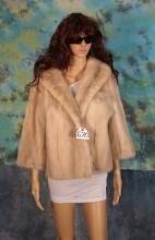 Ladies White Mink Short Fur Coat Size S/M