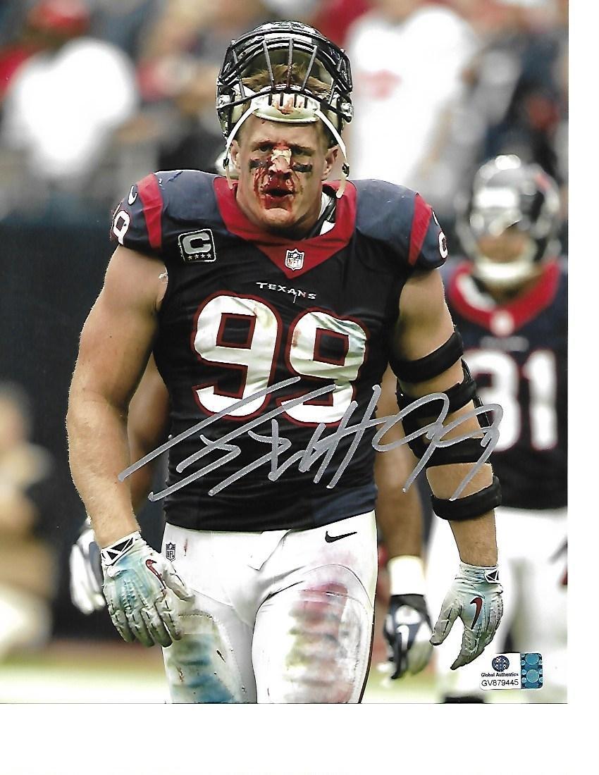 JJ Watt Houston Texans Autographed 8x10 Bloody Face Photo w/GA coa