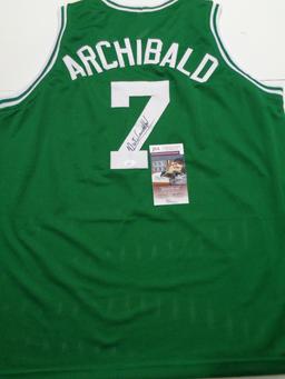 Nate Archibald Boston Celtics Autographed Custom Basketball Style Jersey JSA W coa