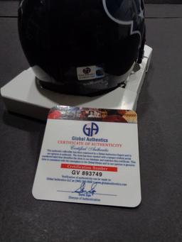 J.J. Watt Houston Texans Autographed Riddell Mini Helmet GA coa