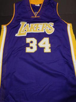 Shaquille O'Neal Los Angeles Lakers Autographed Custom Basketball Jersey GA coa