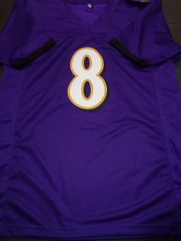 Lamar Jackson Baltimore Ravens Autographed Custom Football Jersey GA coa
