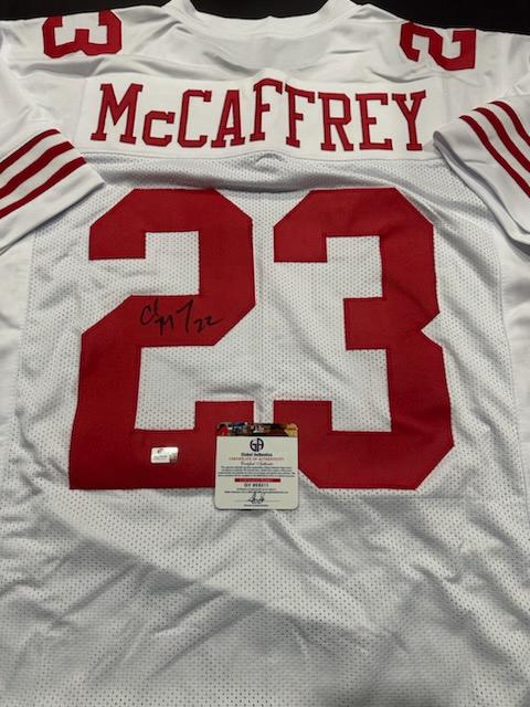 Christian McCaffery San Francisco 49ers Autographed Custom Football Jersey GA coa [SEE DESCR.]