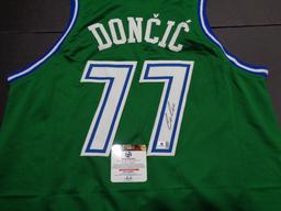 Luka Doncic Dallas Mavericks Autographed Custom Basketball Jersey GA coa