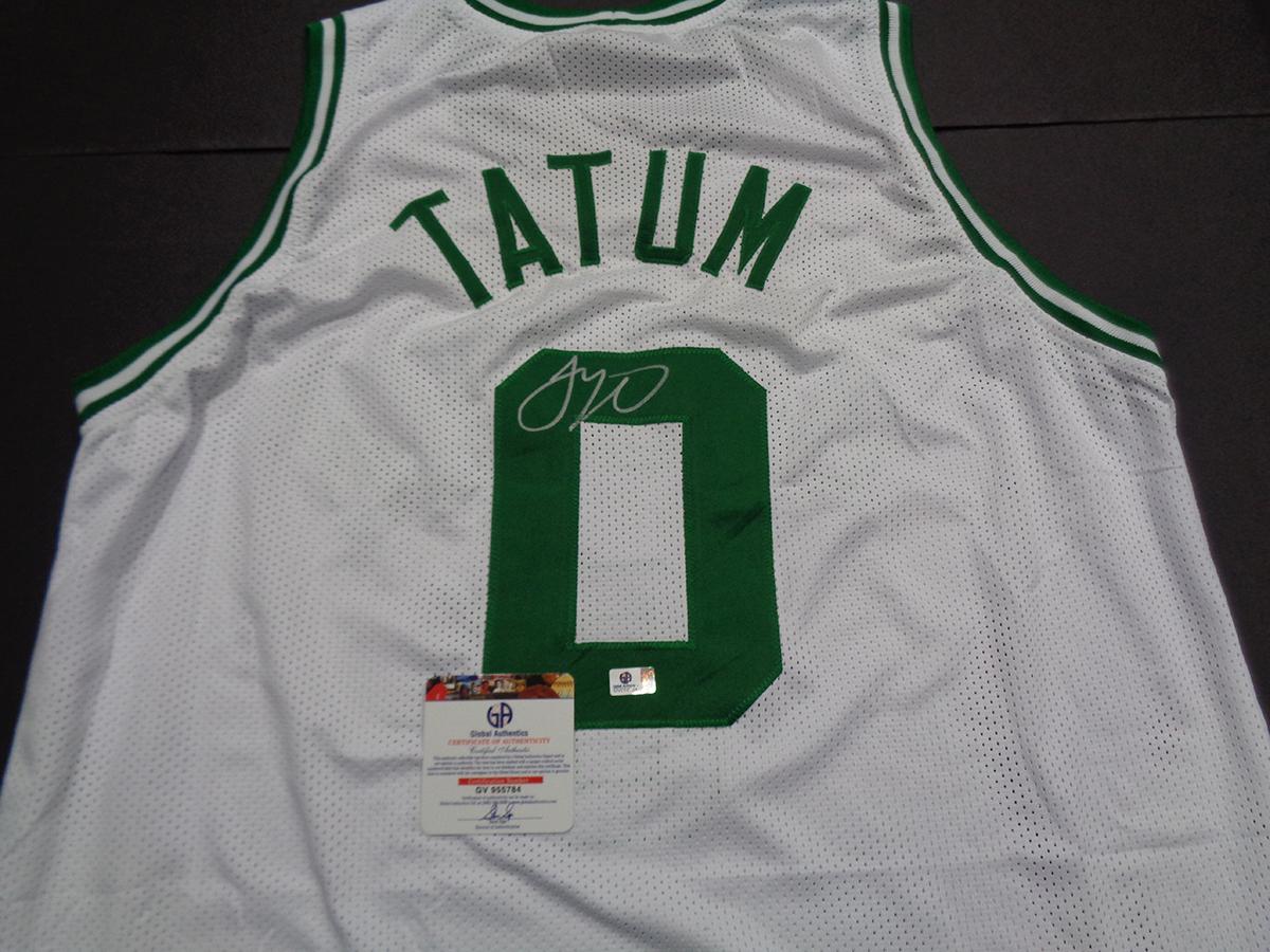 Jason Tatum Boston Celtics Autographed Custom Basketball Jersey GA coa