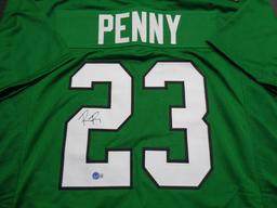 Rashaad Penny Philadelphia Eagles Autographed Custom Football Jersey Beckett Hologram