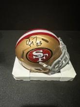 Christian McCaffrey San Francisco 49ers Autographed Riddell Mini Helmet GA coa