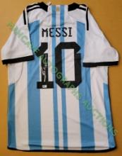 Lionel Messi Argentina Autographed Adidas 2022-23 FIFA World Cup Soccer Jersey GA coa