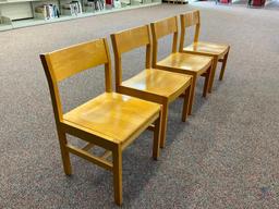 LOT CONSISTING OF (28)+/- SINGLE BACK WOOD CHAIRS