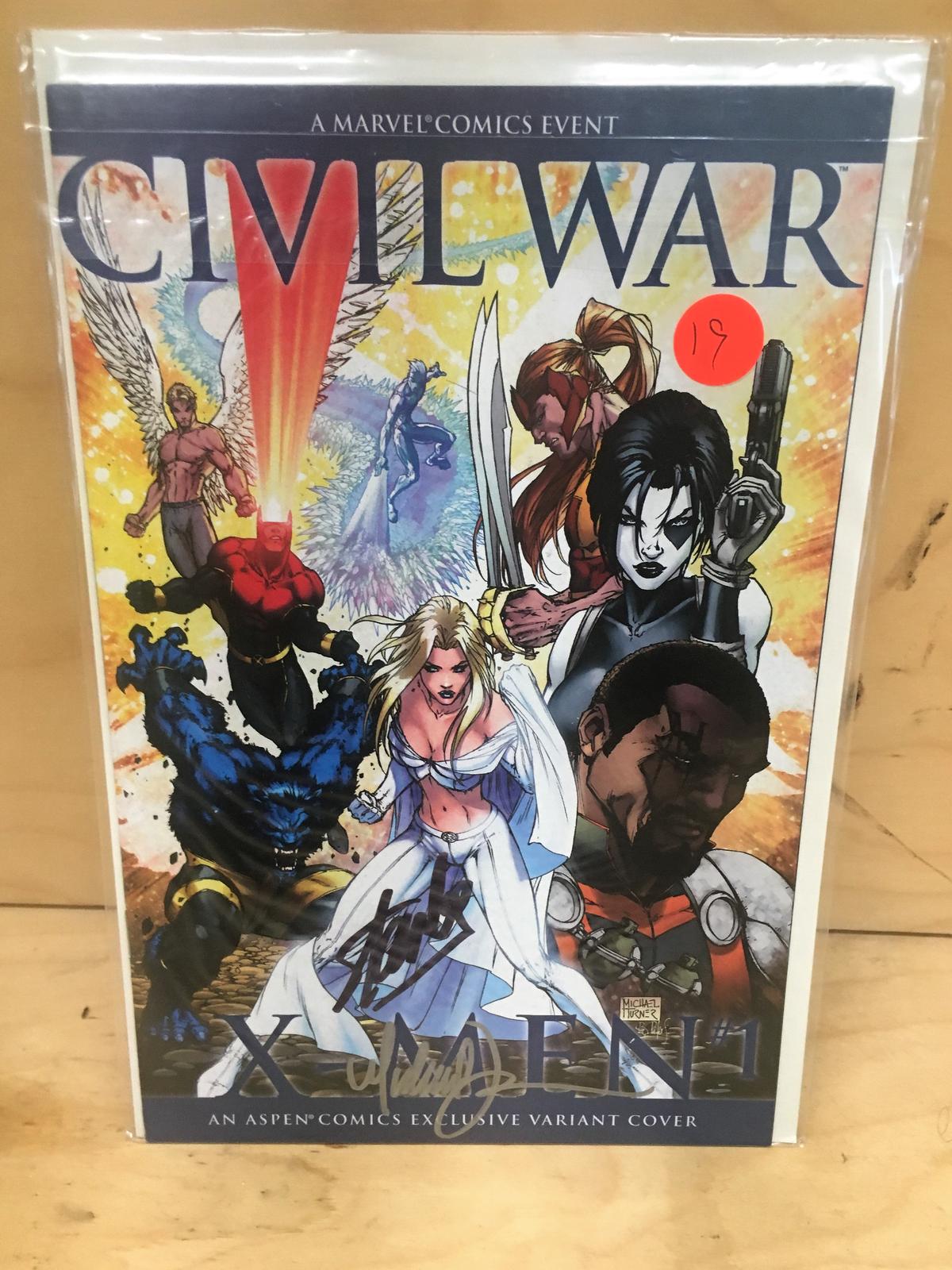 Civil War X-Men Aspen Exclusive Variant Cover signed by STAN LEE & Michael Turner!  Wowsa!