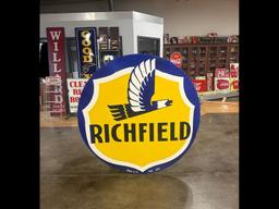 Richfield Gasoline Porcelain Double Sided Sign