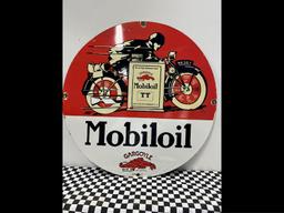 Mobiloil TT Porcelain Sign