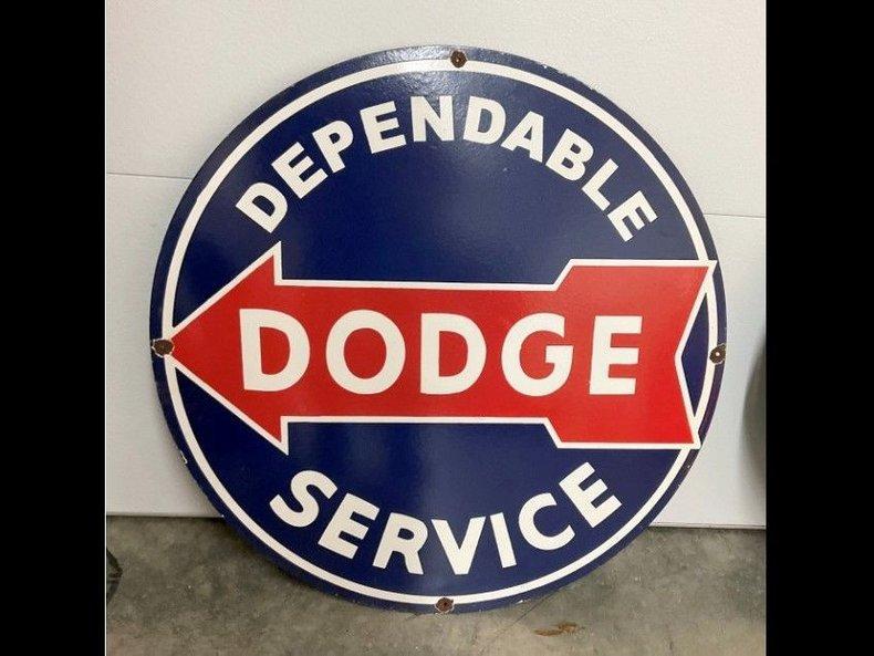 30in Porcelain Dodge Service Arrow Sign