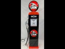 6ft Tall Lion Gas Pump with Lighted Globe