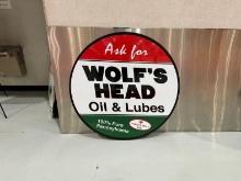 Wolf's Head Oil & Lubes Sign