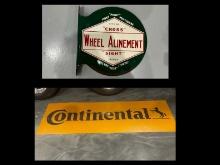 Original Continental Tire Sign and Original Wheel Alinement Sign