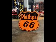 Phillips 66 Shield Porcelain Double-Sided Sign