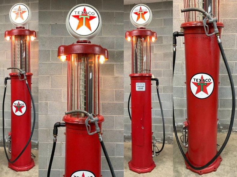 1920s Tokheim Model 610 Visible Gas Pump with Lighted Texaco Globe