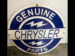 30in Porcelain Chrysler Parts Sign