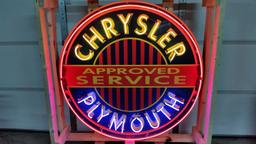 Chrysler-Plymouth Tin Neon Sign