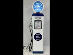 6ft Tall Ford Gas Pump with Lighted Globe
