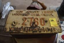 1960 New Jersey Licensed Coal Truck License Plate