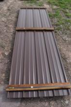 30 Pieces of 10' Sections of Brown Corrugated Metal Paneling