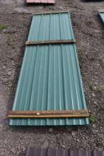 25 Pieces of 10' Sections of Green Corrugated Metal Paneling