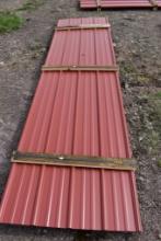 28 Pieces of 12' Sections of Red Corrugated Metal Paneling