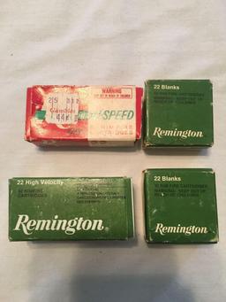 Remington 22 Short, 22 Long Rifle and 22 Short Blanks-4 boxes