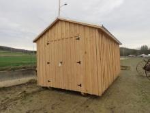 10X16 AMISH MADE SHED HAS SILVER ROOF
