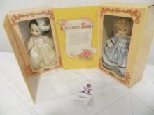 Ideal Victorian Ladies 2 pcs  one with white dress and one with a blue dres