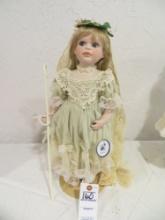 Dolls By Jerri -Doll with Shephard's hook and green dress