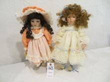 2 dolls one is Wimbledon Collection Procelain Doll "Wendy" A-068