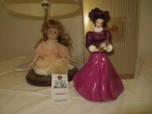 Hallmark Barbie Collection Limited Edition Porcelain Figure and a Doll lamp