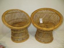 2 wicker island style rattan chairs