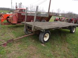 16' Wooden Flat Wagon On John Deere Running Gear