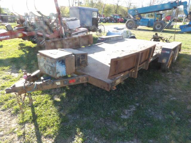 18' Tandem Axle Equipment Trailer w/ Winch, Owner Has Title
