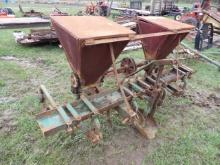 Oliver 3pt 2 Row Cultivator w/ Schultz Hoppers