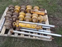 Pallet Of Crawler Track Rollers & Hydraulic Cylinders