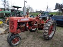 Farmall Super C Antique Tractor, Fenders, Wheel Weights, Good 11.2-36 Tires