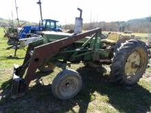 John Deere 1020 Diesel Tractor w/ 47 Loader, SSL Quick Attach Bucket, Rear