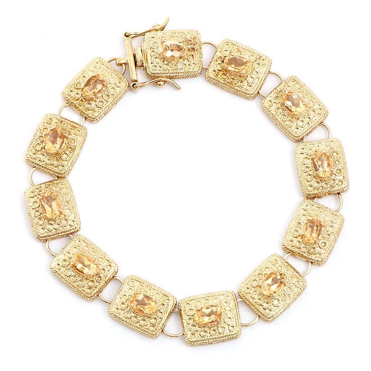 Plated 18KT Yellow Gold 5.05cts Citrine Bracelet