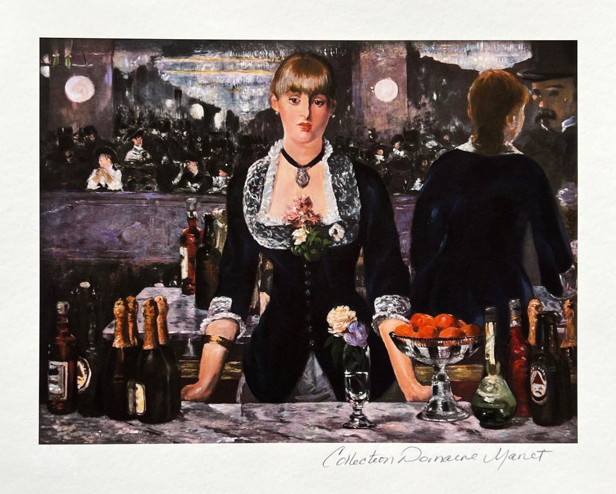 Edouard Manet Bar At The Folies Bergene Estate Signed Limited Edition Giclee