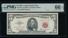1963 $5 Legal Tender Note PMG 66EPQ