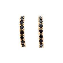 Plated 18KT Yellow Gold 2.05ctw Black Sapphire Earrings