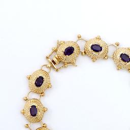 Plated 18KT Yellow Gold 5.05cts Amethyst Bracelet