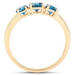 14KT Yellow Gold 1.03ctw Blue Diamond Ring