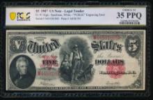 1907 $5 Legal Tender Note PCGS 35PPQ